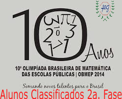 Obmep2014 Segunda Fase – Veja Alunos classificados  em 2014  (2)