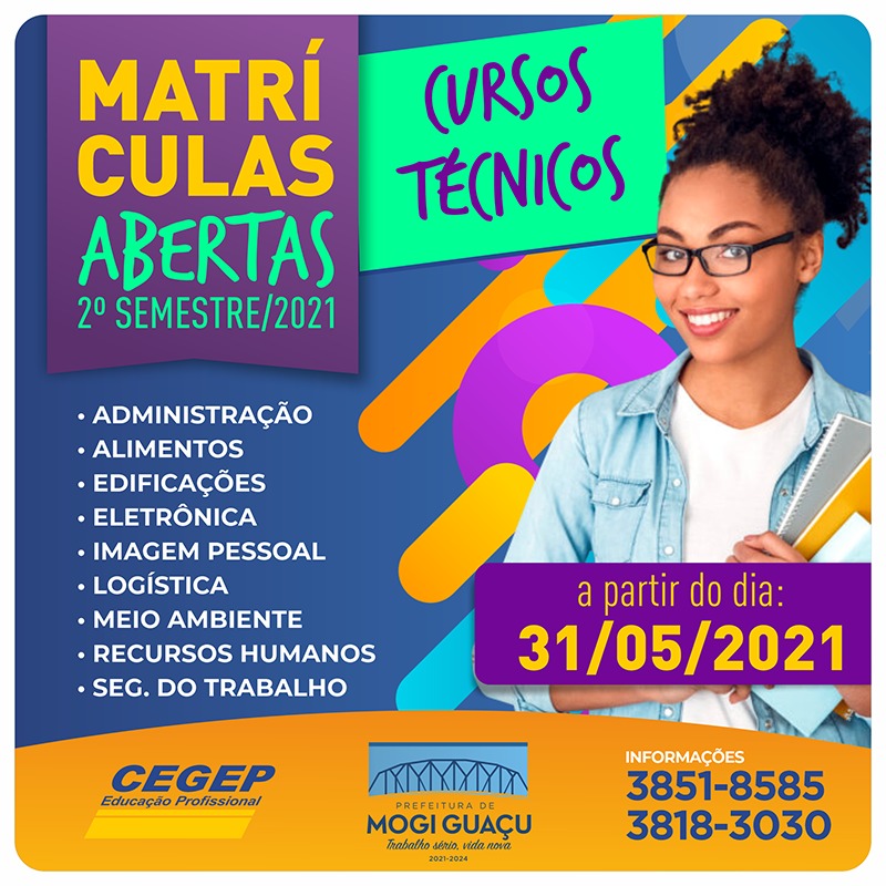 Inscreva-se nos cursos Técnicos do CEGEP